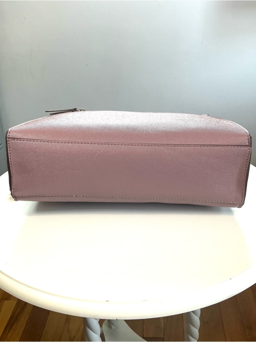 Anne Klein East/West Horsebit Satchel Crossbody Bag Rose Pink EUC - Picture 8 of 16